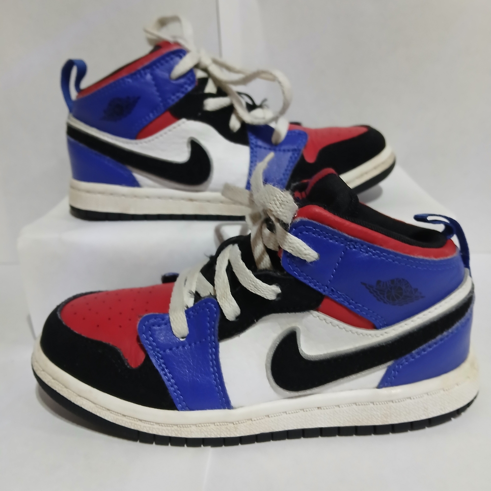 Kids' Nike Air Jordan Sneakers Top 3 Mids 10c Red Blue Black White